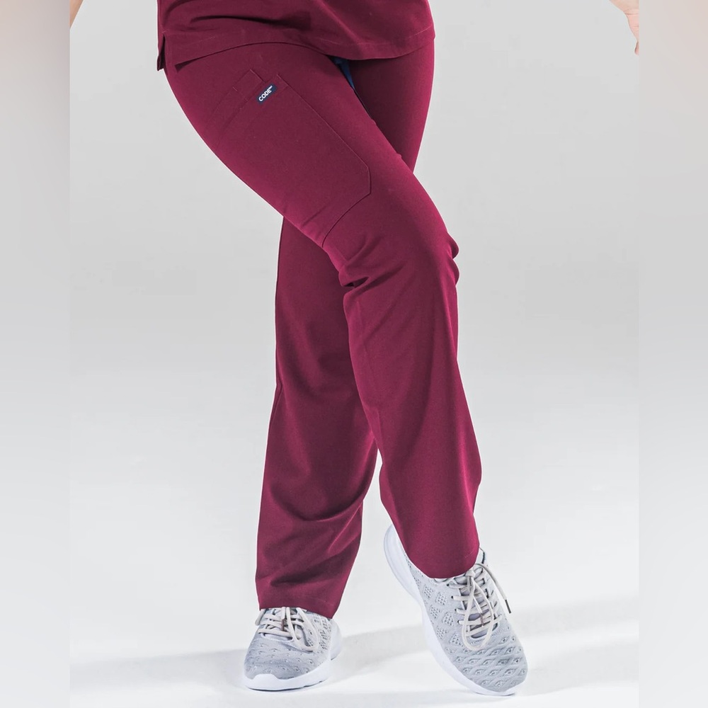 Women’s burgandy straight leg scrub PANTS